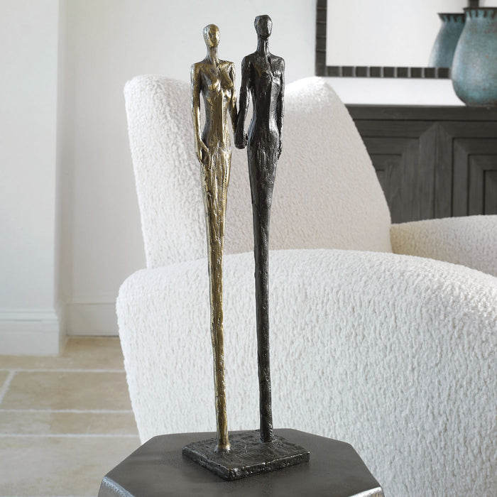 Uttermost 18008 Sculpture, Antique Brass And Rustic Dark Bronze