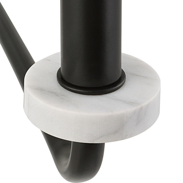 Uttermost 21353 Eight Light Chandelier, Matte Black With White Marble