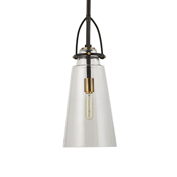 Uttermost 21562 One Light Pendant, Black With Antique Brass