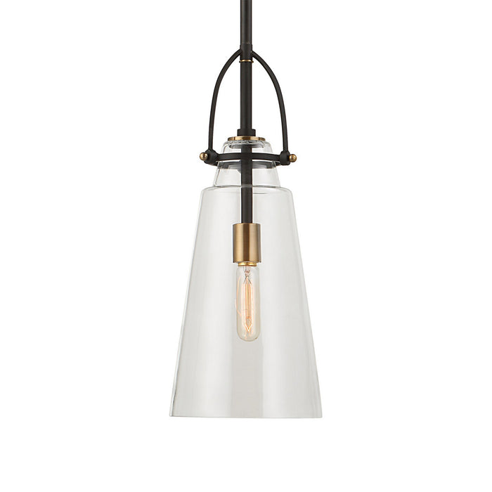 Uttermost 21562 One Light Pendant, Black With Antique Brass