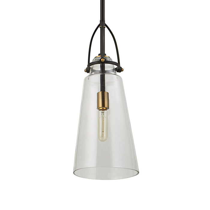 Uttermost 21562 One Light Pendant, Black With Antique Brass