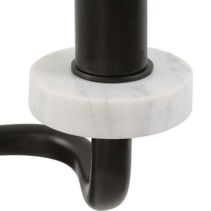 Uttermost 22551 Two Light Wall Sconce, Matte Black With White Marble