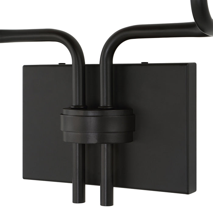 Uttermost 22551 Two Light Wall Sconce, Matte Black With White Marble