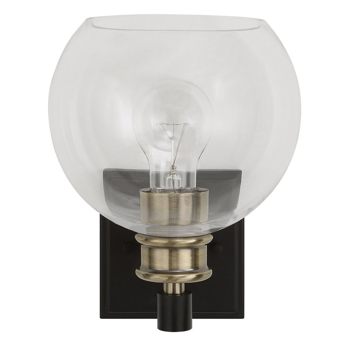 Uttermost 22552 One Light Wall Sconce, Black & Plated Antique Brass