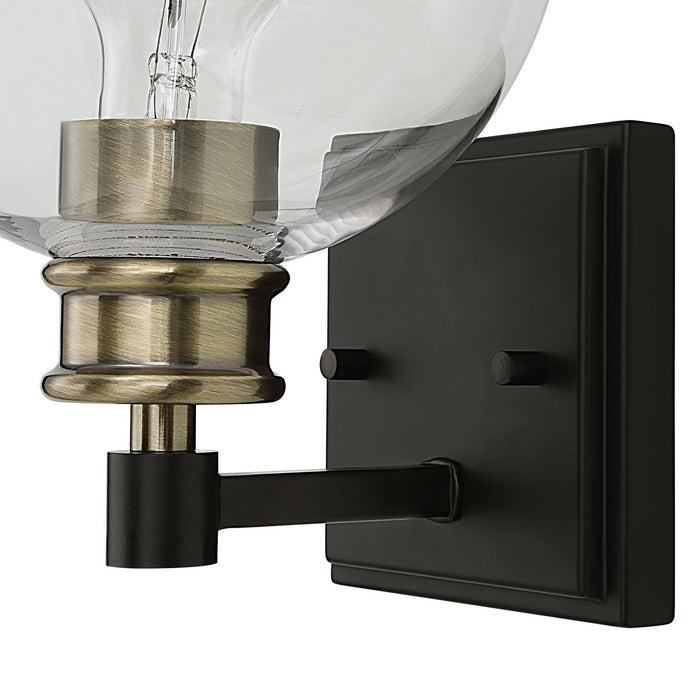 Uttermost 22552 One Light Wall Sconce, Black & Plated Antique Brass