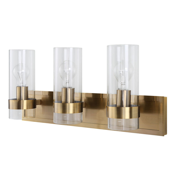 Uttermost 22870 Three Light Vanity, Oxidized Antique Brass
