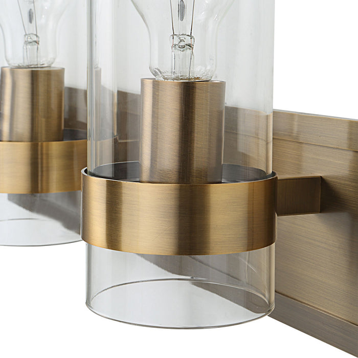 Uttermost 22870 Three Light Vanity, Oxidized Antique Brass