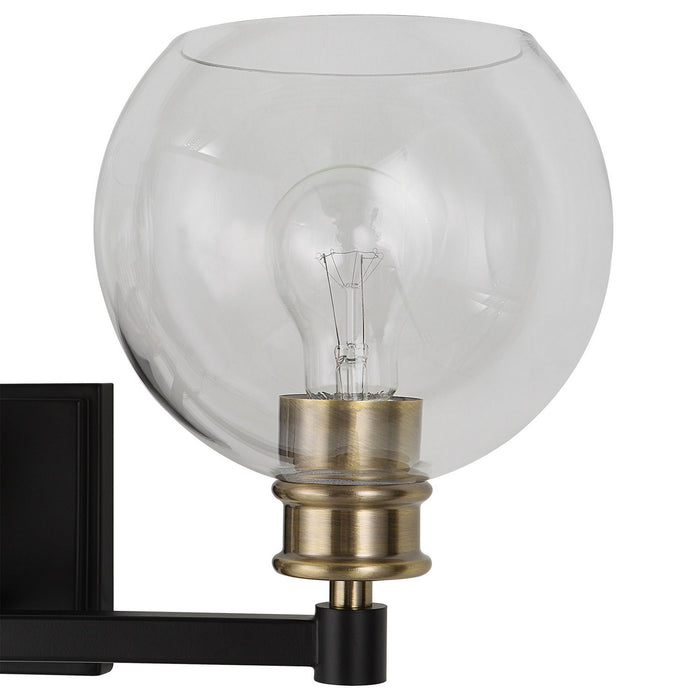 Uttermost 22872 Three Light Vanity, Black & Plated Antique Brass