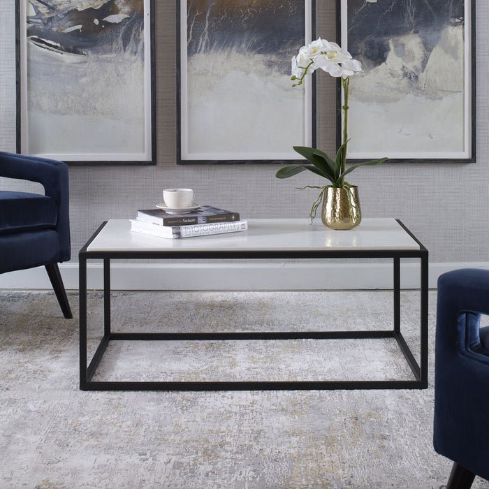 Uttermost 25191 Coffee Table, Satin Black Iron