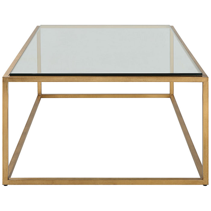 Uttermost 25195 Coffee Table, Brushed Gold Leaf