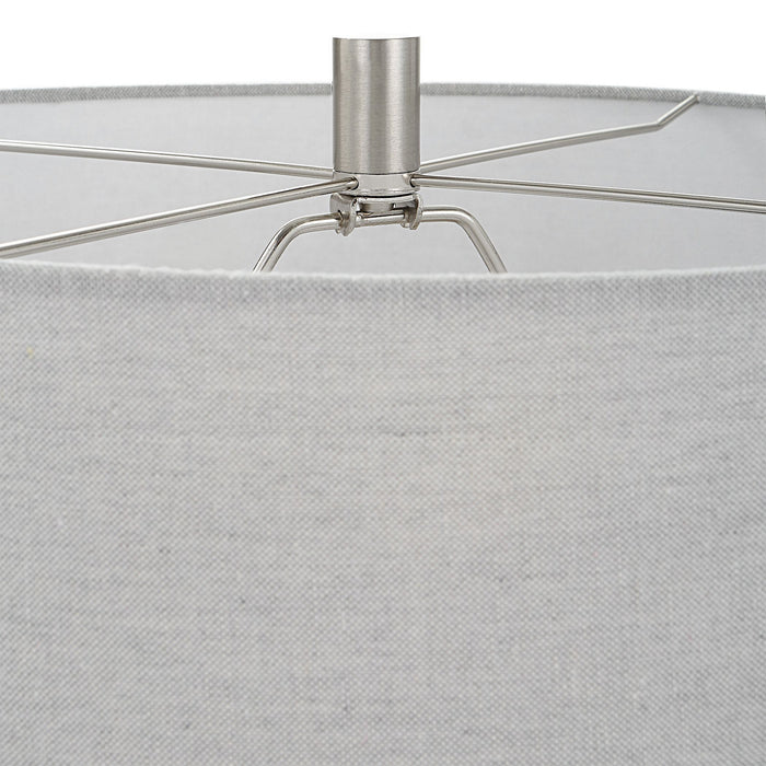 Uttermost 30058-1 One Light Table Lamp, Brushed Nickel