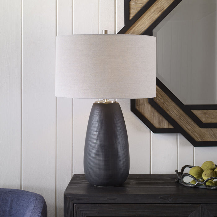 Uttermost 30058-1 One Light Table Lamp, Brushed Nickel