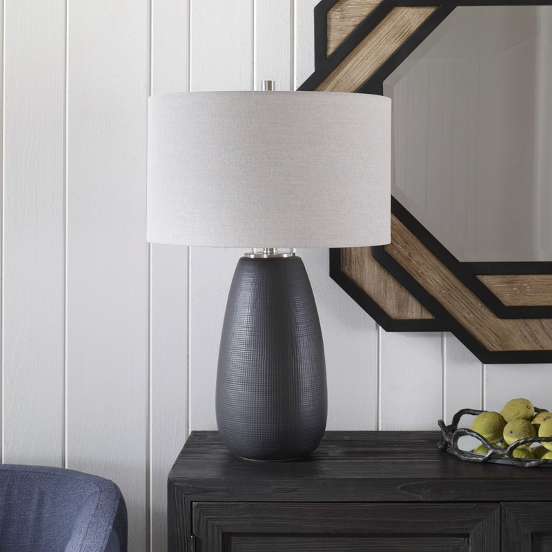 Uttermost 30058-1 One Light Table Lamp, Brushed Nickel