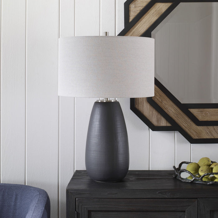 Uttermost 30058-1 One Light Table Lamp, Brushed Nickel