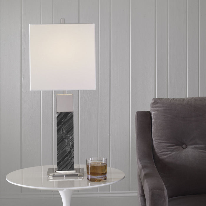 Uttermost 30060-1 One Light Table Lamp, Polished Nickel