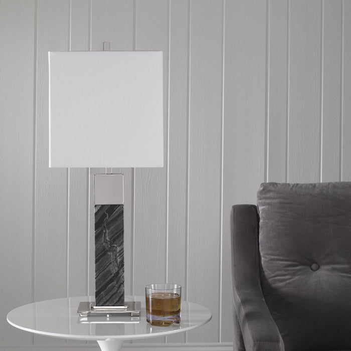 Uttermost 30060-1 One Light Table Lamp, Polished Nickel
