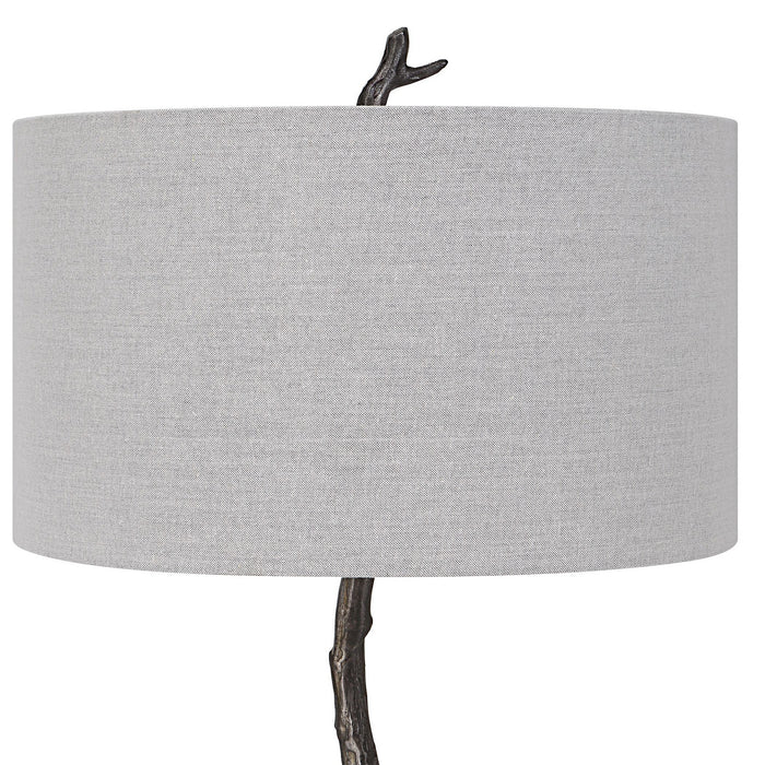Uttermost 30063 One Light Floor Lamp, Distressed Rustic Black