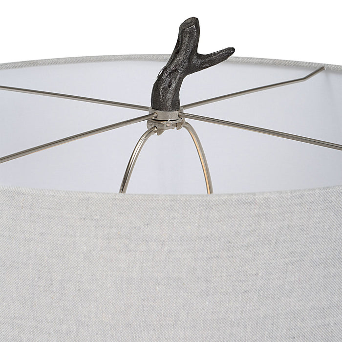 Uttermost 30063 One Light Floor Lamp, Distressed Rustic Black