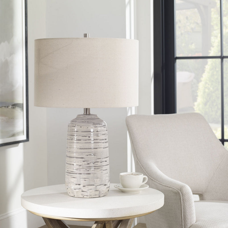 Uttermost 30069-1 One Light Table Lamp, Brushed Nickel