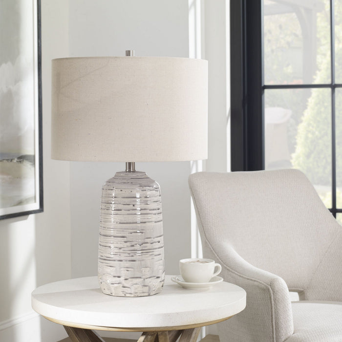 Uttermost 30069-1 One Light Table Lamp, Brushed Nickel
