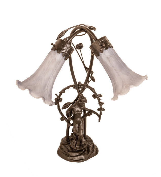 Meyda Tiffany 142212 Two Light Table Lamp, Mahogany Bronze