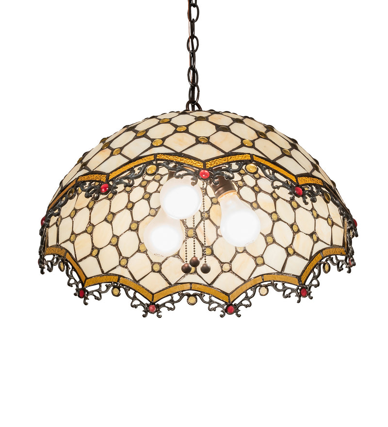 Meyda Tiffany 151323 Three Light Pendant, Mahogany Bronze