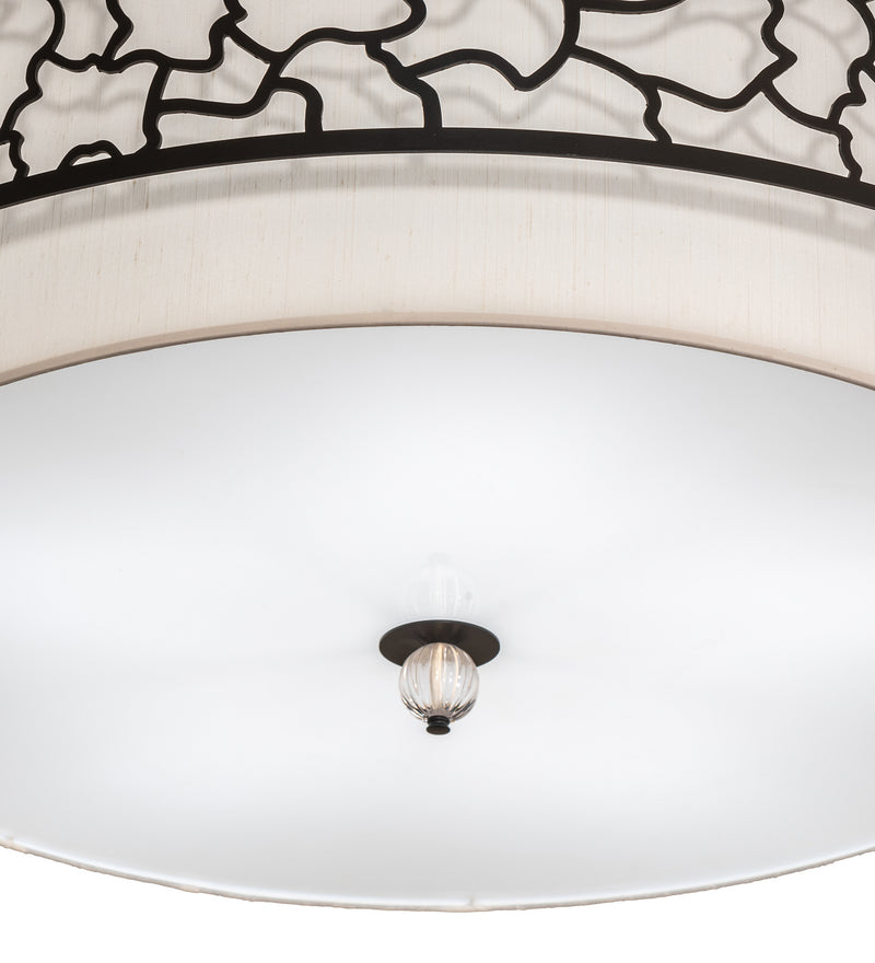 Meyda Tiffany 229839 LED Flushmount, Tex Black/Matte White