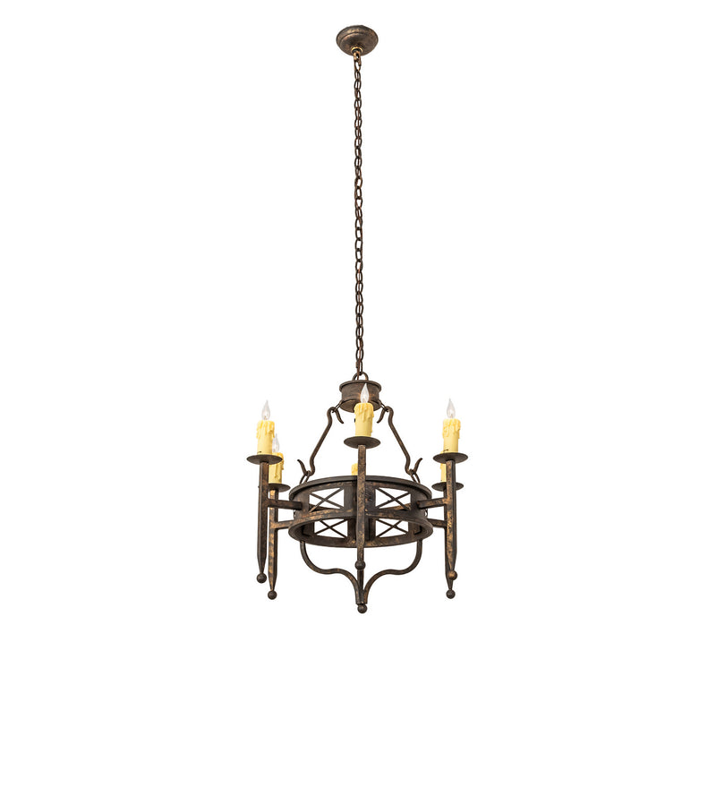 Meyda Tiffany 243686 Six Light Chandelier, Gothic Gold