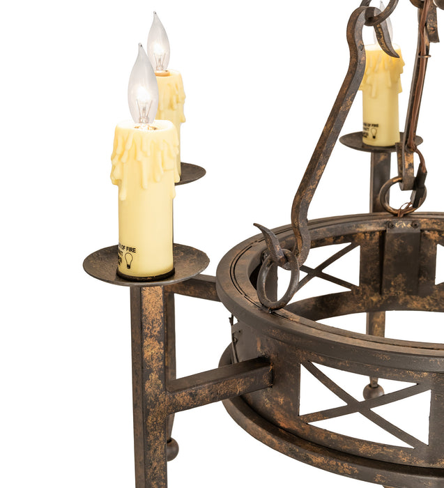 Meyda Tiffany 243686 Six Light Chandelier, Gothic Gold