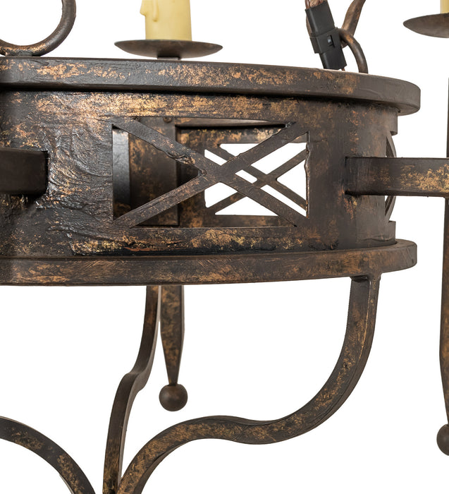 Meyda Tiffany 243686 Six Light Chandelier, Gothic Gold