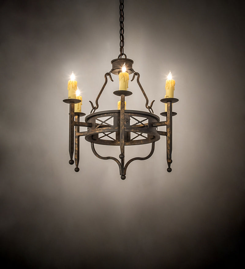 Meyda Tiffany 243686 Six Light Chandelier, Gothic Gold