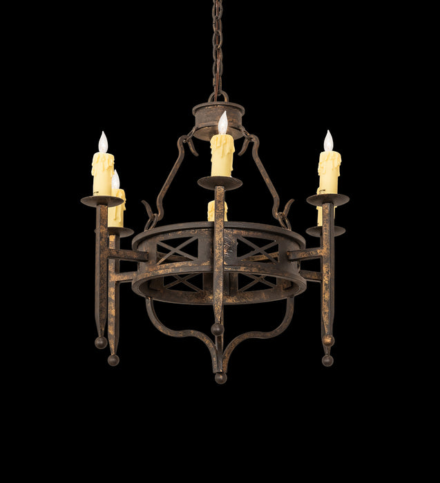 Meyda Tiffany 243686 Six Light Chandelier, Gothic Gold