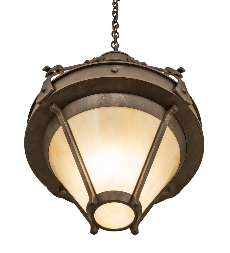 Meyda Tiffany 246057 Two Light Pendant, Gilded Tobacco