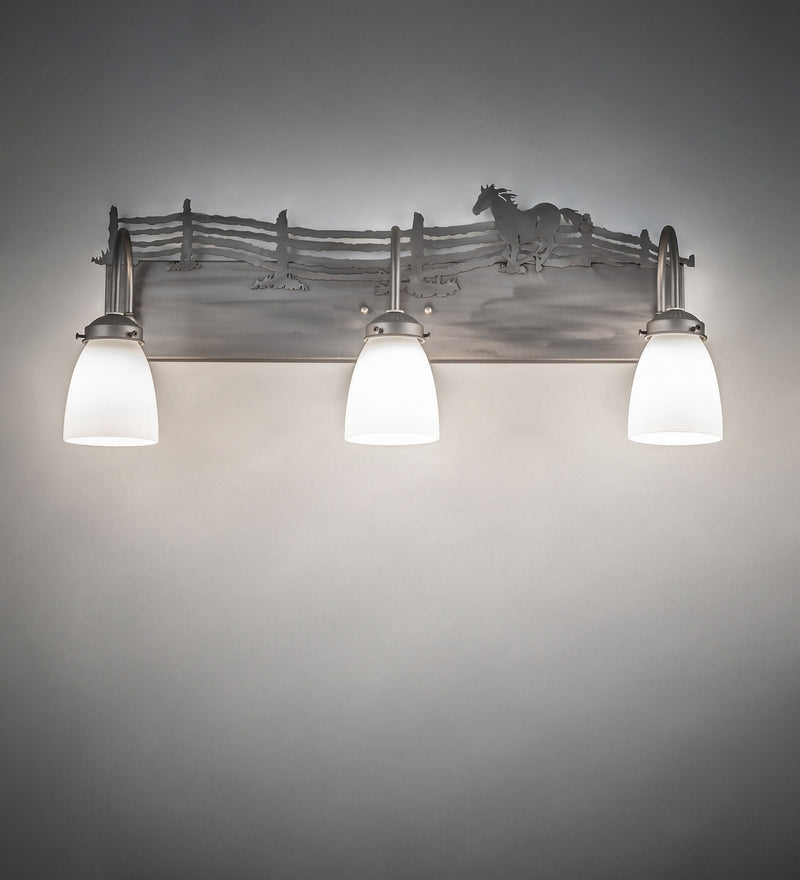 Meyda Tiffany 247457 Three Light Vanity, Industrial Steel