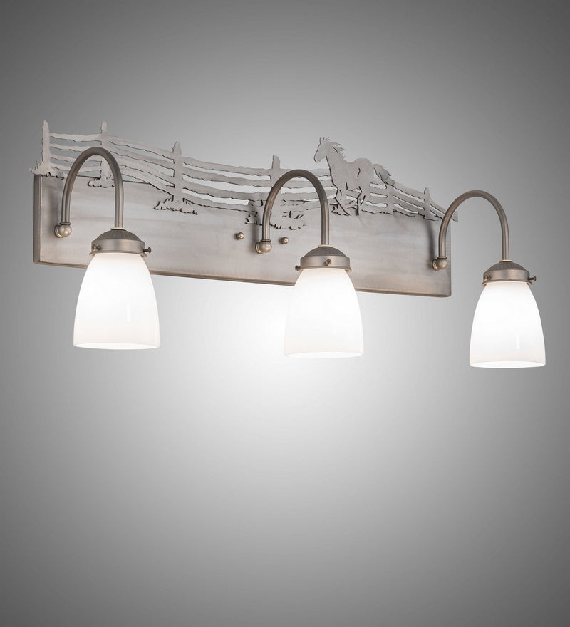 Meyda Tiffany 247457 Three Light Vanity, Industrial Steel