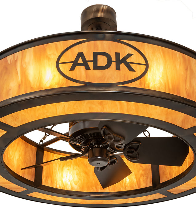 Meyda Tiffany 248311 Eight Light Chandel-Air, Light Burnished Antique Copper