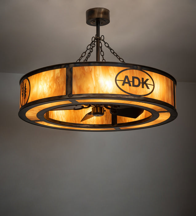 Meyda Tiffany 248311 Eight Light Chandel-Air, Light Burnished Antique Copper