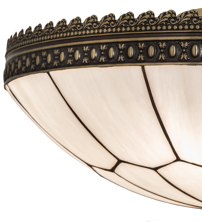 Meyda Tiffany 249858 Four Light Flushmount, Craftsman Brown Highlighted