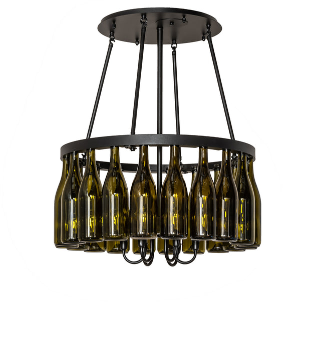 Meyda Tiffany 251407 Six Light Semi-Flushmount, Textured Black