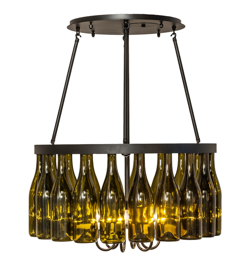 Meyda Tiffany 251407 Six Light Semi-Flushmount, Textured Black