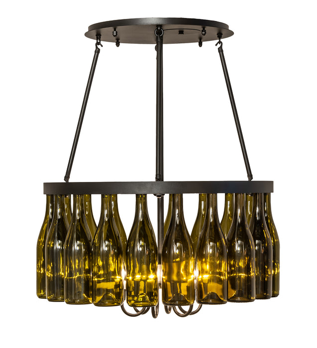 Meyda Tiffany 251407 Six Light Semi-Flushmount, Textured Black