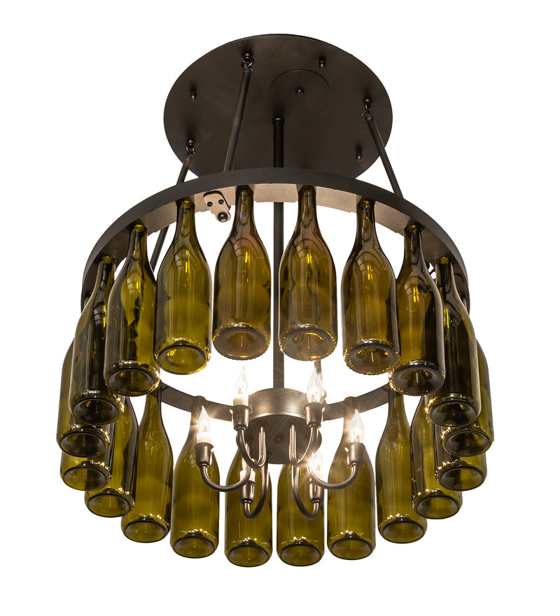 Meyda Tiffany 251407 Six Light Semi-Flushmount, Textured Black