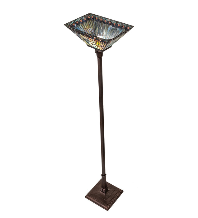 Meyda Tiffany 251412 One Light Torchiere, Mahogany Bronze