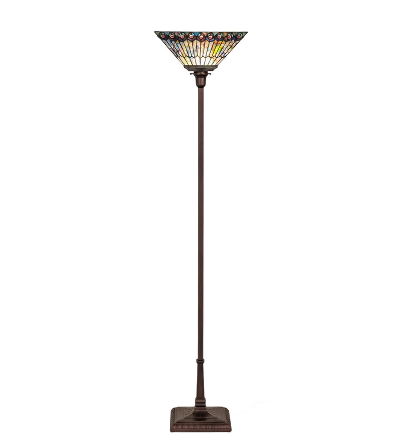 Meyda Tiffany 251412 One Light Torchiere, Mahogany Bronze