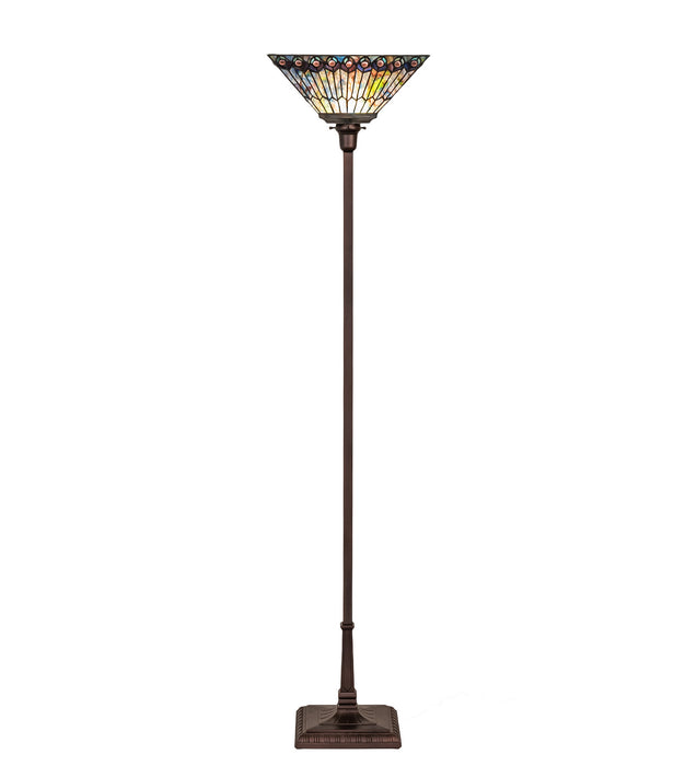 Meyda Tiffany 251412 One Light Torchiere, Mahogany Bronze
