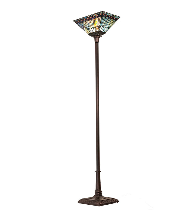 Meyda Tiffany 251412 One Light Torchiere, Mahogany Bronze