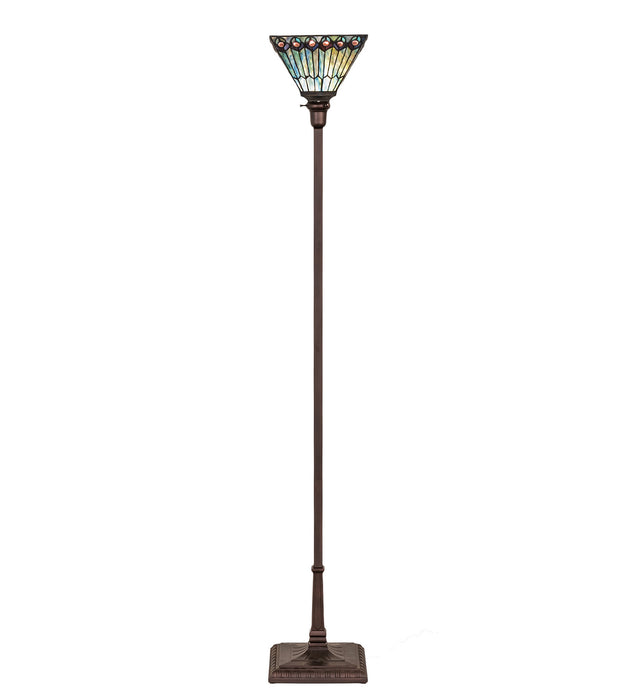 Meyda Tiffany 251412 One Light Torchiere, Mahogany Bronze