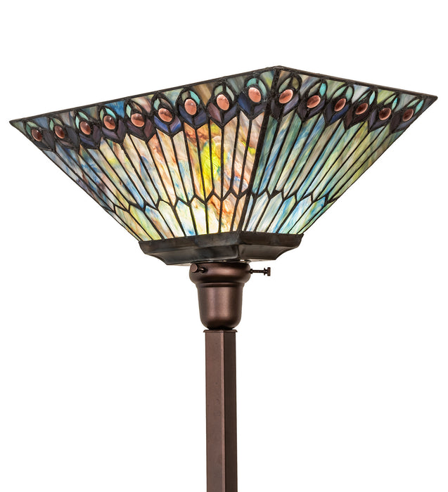 Meyda Tiffany 251412 One Light Torchiere, Mahogany Bronze