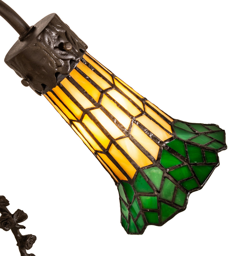 Meyda Tiffany 251675 Two Light Table Lamp, Mahogany Bronze