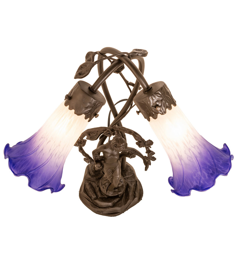 Meyda Tiffany 251856 Two Light Table Lamp, Mahogany Bronze